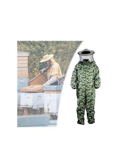 Trendooze Xl Sokmaya Kıyafeti Kıyafeti Kıyafeti Kamuflaj Havalandırmalı Dayanıklı Başlık Arıcılık Arıcı Vc