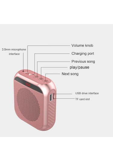 8w Ses Amplifikatörü Megafon Taşınabilir 2200ma Şarj Edilebilir Ses Hoparlörü Öğretmenler Tur Rehberi İçin Mikrofonlu Hoparlör