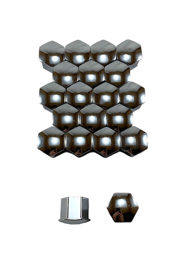 Krom 17 Mm 20 Li Takım Set Oto Çelik Jant Bıjon Kapağı