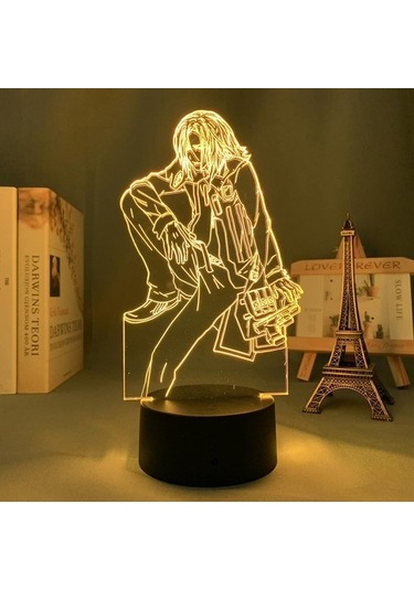 Goldenqian 3d Led Işık Suçlu Taç Gaı Tsutsugami Şekil Yatak Odası Dekoru Için Gece Lambası Doğum Günü Hediyesi Odası Masa Lambası Anime Suçlu Taç Cfct4j Siyah