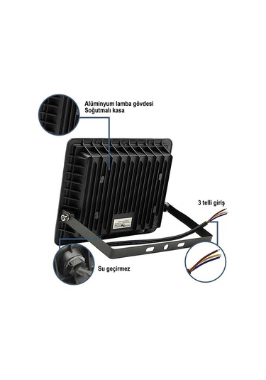 Şanled 500w 30.000 Lümen Smd 6500k Beyaz Işık Smd Led Projektör 4'lü