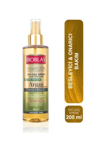 Bioblas Botanic Oils Argan Yağlı Sıvı Saç Kremi 200 Ml Onarıcı Argan Sıvı Saç Bakım Kremi