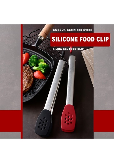 Padalink 304 Paslanmaz Çelik & Silikon Gıda Kıyma, Izgara Ve Steak İçin Isıya Dayanıklı Antiparç Kalem夹, Siyah Çok Renkli