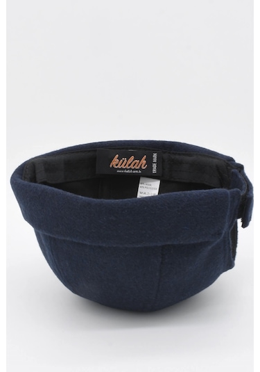 Kışlık Yeni Stil Yün Retro Hip-Hop Docker Şapka Lacivert