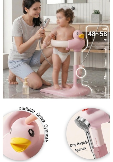 Wellgro Holdme Bebek Banyo Duş Standı Pembe