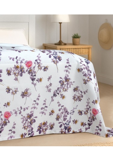 Cotton Collection Tek Kişilik Pike Flora Çok Renkli
