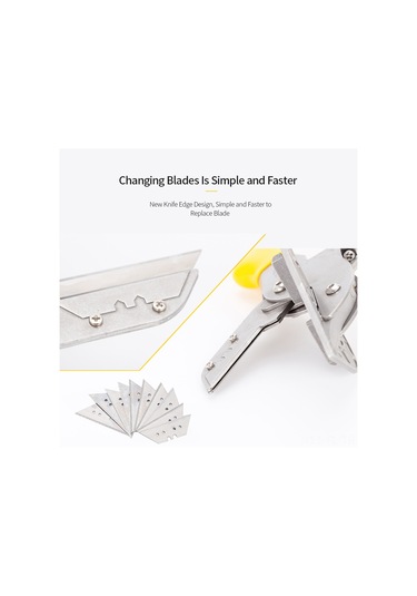 Lemestar Paslanmaz Çelik Çok Amaçlı Açılı Makas, 45-135 Ayarlanabilir, Değiştirilebilir Bıçak, Pvc Kesme İçin İdeal