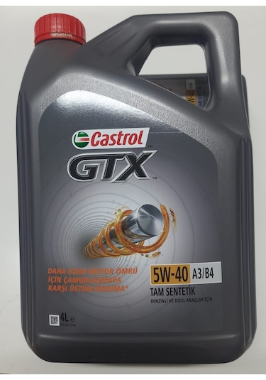 Castrol GTX 5W-40 Sentetik Motor Yağı 4 L