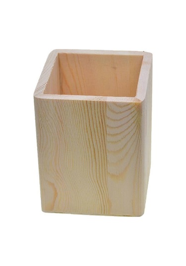 Ganzhoushop Premium Boyanmamış Ahşap Kalem Kalemlik Kırtasiye Kabı Ahşap Düzenleyici Kutu Çalışma İş Kullanımı İçin Kılıf -