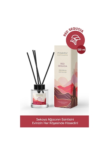 Misedor Red Sequoia Çubuklu Oda Kokusu 120 ML + Oda Spreyi 500 ML