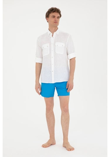 U.s. Polo Assn. Erkek Saks Deniz Şortu 50282927-vr045 Sax
