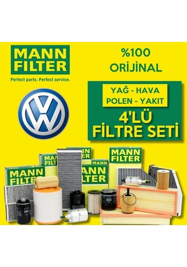 Vw Passat 1.8 T Mann-Filter Filtre Bakım Seti 2000-2005 (495585072)