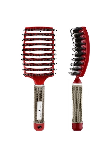 Land Of Myth LOM1076 Dolaşık Saç Açma Tarama Fırçası Antistatik İyonik Yetişkin & Çocuklar İçin Kırmızı