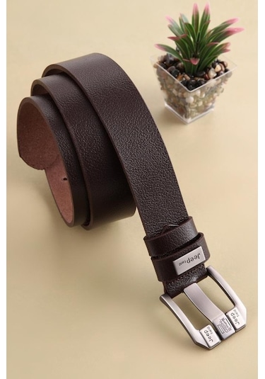 Hakiki Deri Kahve Metal Tokalı Erkek Kemer Kahverengi