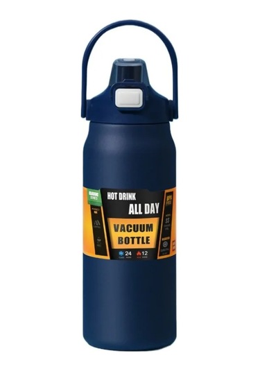 800/1000/1200/1500 Ml 304 Paslanmaz Çelik Termos Pipetli Termal Kupa Bardak Navy Blue 1000ml Navy Blue