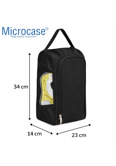 Microcase Çok Amaçlı Fileli Ayakkabı Düzenleyici Seyahat Çantası Hurç 34x23x14 Cm 3 Adet Al5503 Siyah