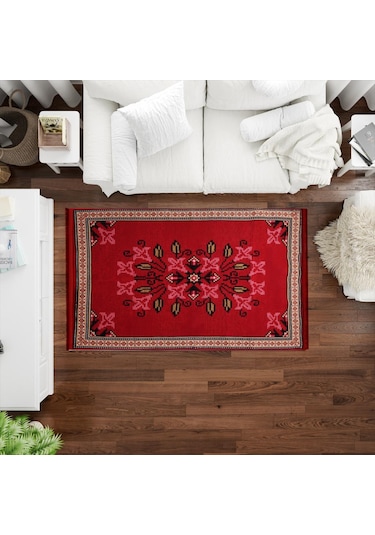 Bigghome Çift Taraflı Kilim, Makinede Yıkanabilir, Modern Desenli, 80 150 Cm, Sa25py