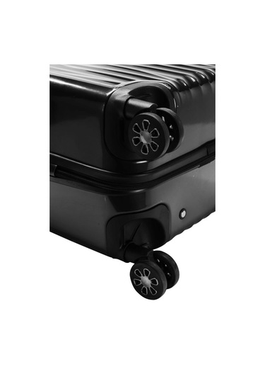 Orta Boy %100 Polikarbon Valiz Parlak Siyah 1815 Siyah