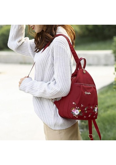 Kırmızı Tüm Maç Oxford Bez Sırt Çantası Moda Kanvas Göğüs Çanta Mini Çapraz Küçük Sırt Çantası Kadın Kore Versiyonu Kırmızı