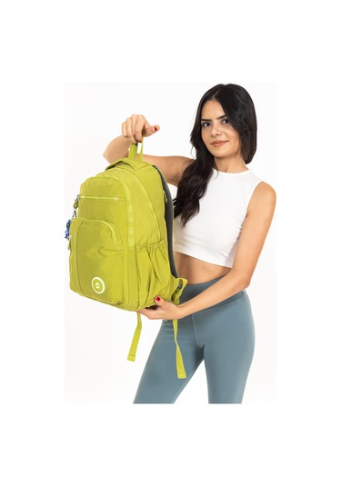 Modern Tarzda Su Geçirmez Krınkil Kumaş Okul Sırt Çantası Hafif, Konforlu Ve Fonksiyonel Tasarım - Yeşil Yeşil