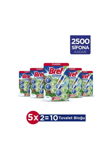 Bref WC Power Aktiv Duopack Katı Tuvalet Bloğu Çam 5 x 2'li Paket