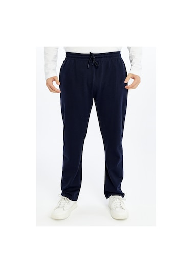 Defys Erkek Beli Lastikli Düz Paça Cepli Regular Fit Pantolon Lacivert