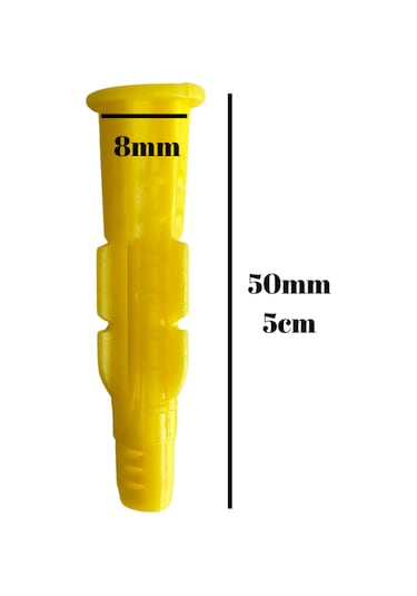 Roket Sarı 8mm Dübel Beton Tuğla Briket Dubeli 8mm Sarı Roket 10 Adet