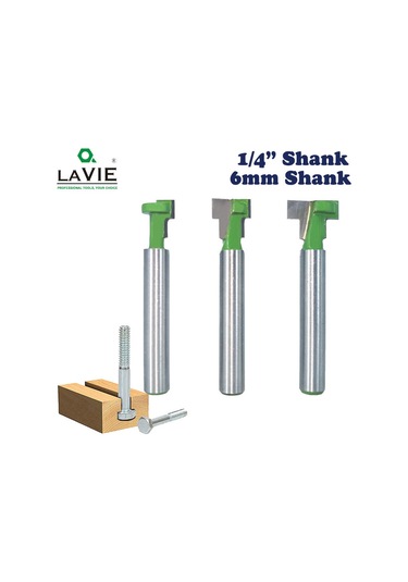 Konesam Karbon Çelik Anahtar Delikli Freze Ucu Seti - 3'lü Paket, 6mm/6.35mm Seçenekli, Ahşap İşleme, Kare Ve Anahtar Delikleri