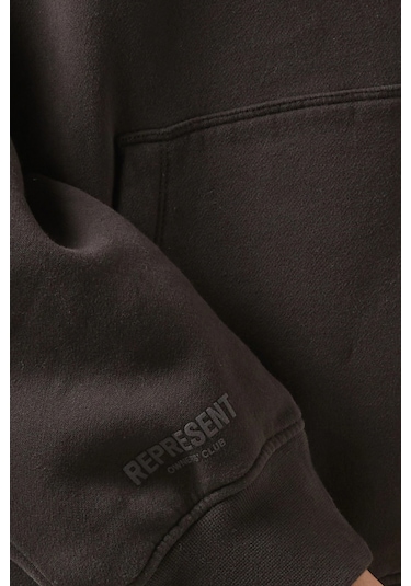 Represent Boyfriend Hoodie, Premium Brushed Fleece Kapüşonlu Sweatshirt Kahverengi