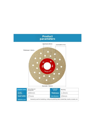 Hombey Kaya Taşı Kesme Ve Zımparalama Diski, 45 Derece Köşe Oluşturma, Kenar Düzenleme, Çatlamaz, Açı Zımpara Makinesi Uyumlu