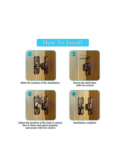 İç Kapılar İçin Küçük 90 Derece Sürgülü Kapı Mandalı, Her İki Tarafı Açık Kapılar İçin Mandal, Vintage D Diğer