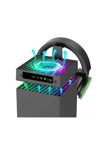 Jeehugo Xbox Series X İçin Rgb Isıtma Sistemi: 3 Seviye Hız Ayarlı Soğutucu Fan, Kulaklık Tutucusu Ve Usb Portu Diğer