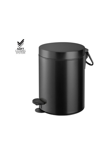 Çöp Kovası, Pedallı, Soft, 5lt - Mat Siyah Mat Siyah