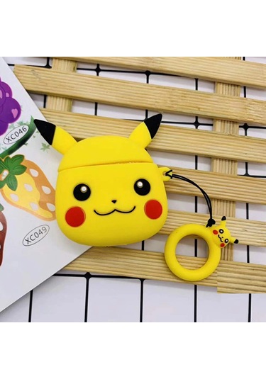 Airpods 4. Nesil 2024 Uyumlu Silikon Sevimli Figürlü Kılıf Sarı