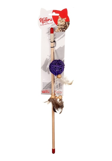 Natura PTC-020 40 CM Uzun Tüylü Bambu Top Kedi Oltası