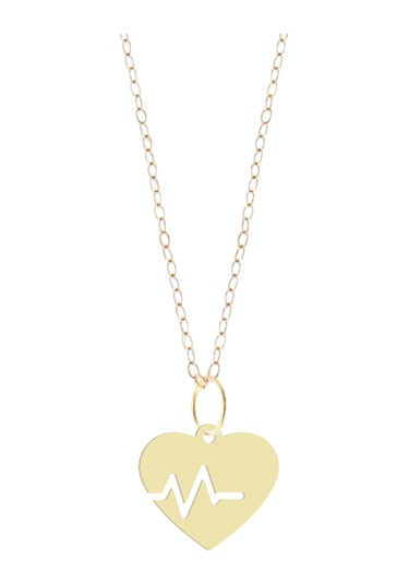 Altın Plakalı 14 Ayar Kalp Atışı Figürlü Sevgililer Günü Hediyesine Özel Altın Kolye-819 Kalp Atışı-2