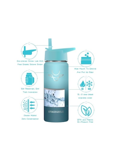 Çocuk Yalıtımlı Vakumlu Su Şişesi Hasır Kapaklı Paslanmaz Çelik Su Şişesi Erkekler Ve Kızlar Için Sızdırmaz Hafif Çevre Dostu O5bjl9 Diğer