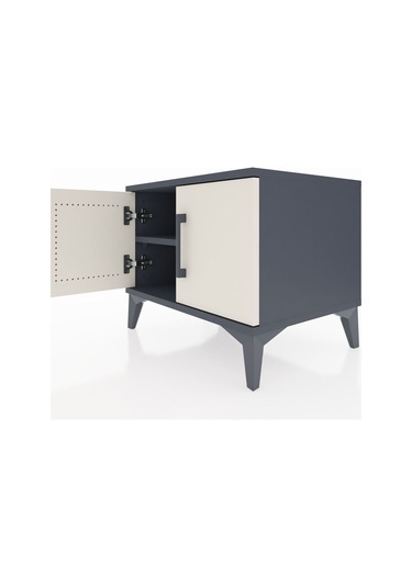 Hyperion Komodin Tek Raflı 2 Kapaklı 60x44x48 Antrasit-aytaşı Antrasit