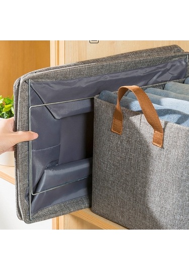 Dancemonkey Saklama Organizatör Metal Kutu Keten Katlanır İmitasyon Dolap Çerçeveli Cbtx Bej 70l - Qi 140l