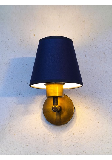 Shimmer Duvar Apliği Eskitme Gold Koyu Mavi Başlıklı Koyu Mavi