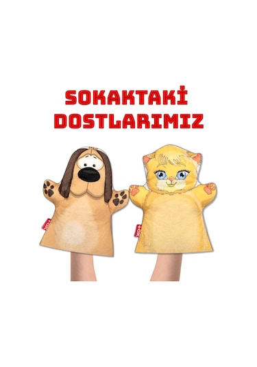 2 Parça Tox Sokaktaki Dostlarımız Keçe El Kukla Set . Eğitici Oyu