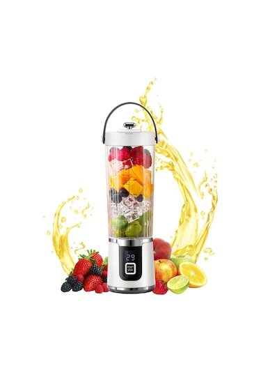 Besthome1 Yeni 16.91 Oz Taşınabilir Şarjlı Blender, Smoothie Ve Meyve Suları İçin Usb-c Şarjlı Beyaz Beyaz