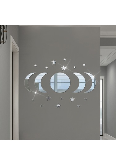 Geekyou 20 Adet Ay-yıldız Desenli Akrilik Duvar Sticker, Ramazan Bayramı Ve Parti Dekorasyonu, Ev Dekoru Malzemesi
