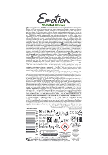 Emotion Natural Breeze Kadın Deodorant 3x150 Ml & Natural Breeze Roll On 50 Ml