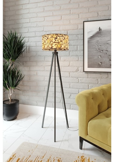 Tripod Üç Ayaklı Lambader Dekoratif Aydınlatma Tripod Lambader Şapka Rengi