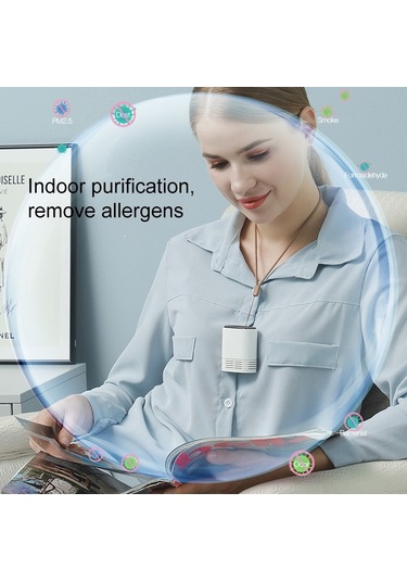 He-k001 Asılı Boyun Negatif Usb Şarj Edilebilir İyon Hava Temizleme Cihazı Taşınabilir Ev Formaldehit Giderme Taşınabilir Arıtma Siyah