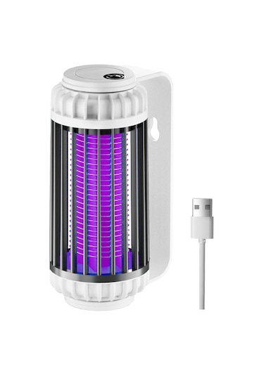 Mufunye Usb Şarjlı Duvara Monte Ve Masa Üstü Sivrisinek Tuzak Lambası - Toksik Olmayan Elektrikli Böcek Öldürücü İle Sıc