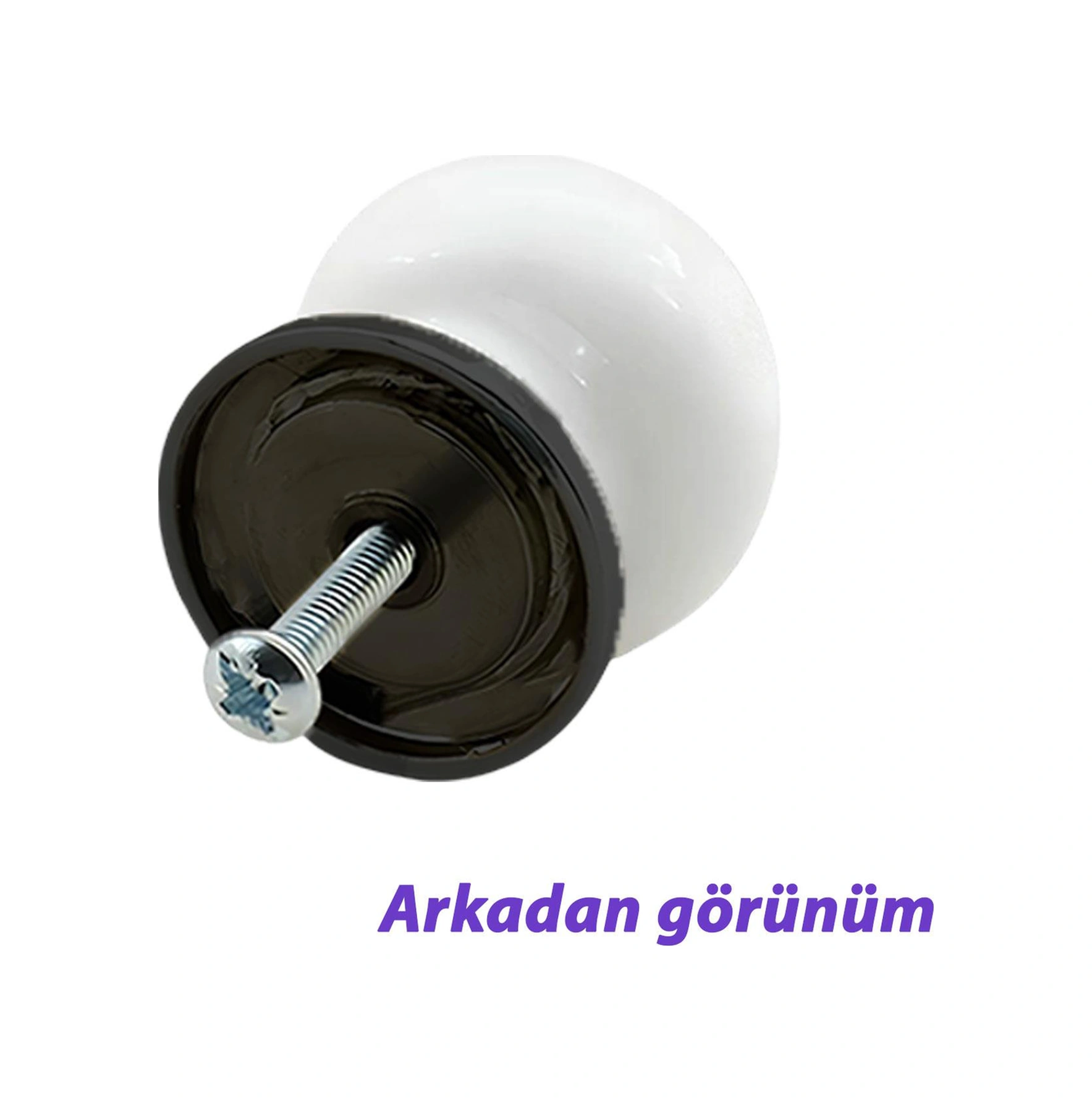 15 Adet Siyah Gül Desenli Beyaz Polimer Düğme Kulp Siyah Tablalı Mobilya Mutfak Dolabı Çekmece Kulbu Kulpları