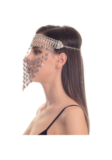 Kadın Antik Gümüş Kaplama Yonca Stilizesi Ayarlanabilir El Yapımı Peçe Gümüş