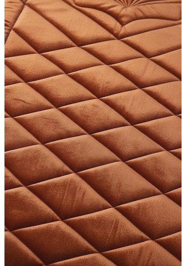 Kiremit Renk Kapitone Dolgulu Lüks Seccade 65x115 Cm